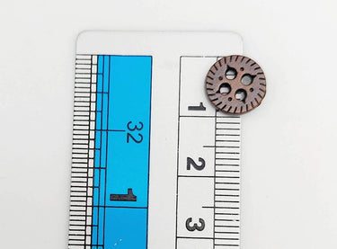 Copper Tone Carved Round Small Metal Buttons, 10mm buttons, Craft Buttons